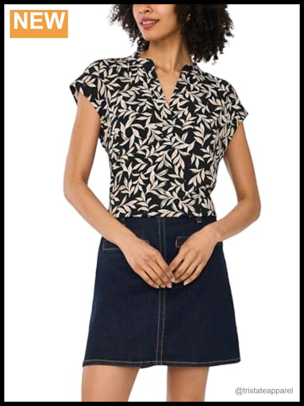 V-Neck Floral Front Placket Blouse